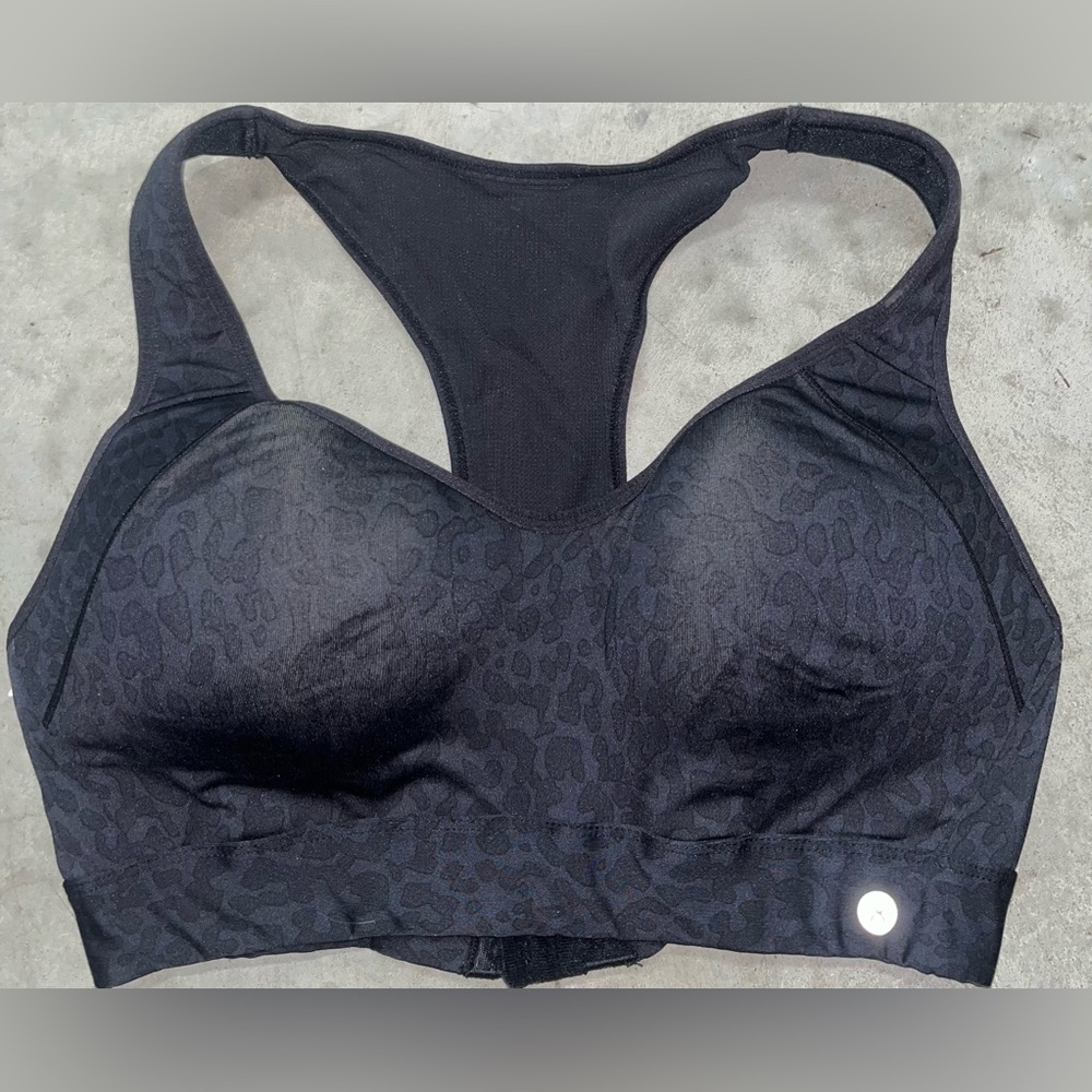 Black Leopard Spandex Sports Bra